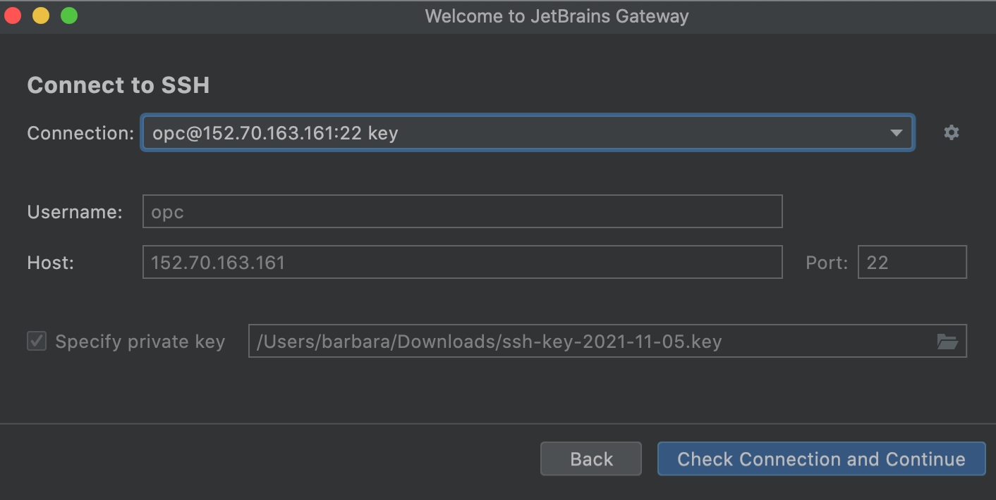 Connect via SSH