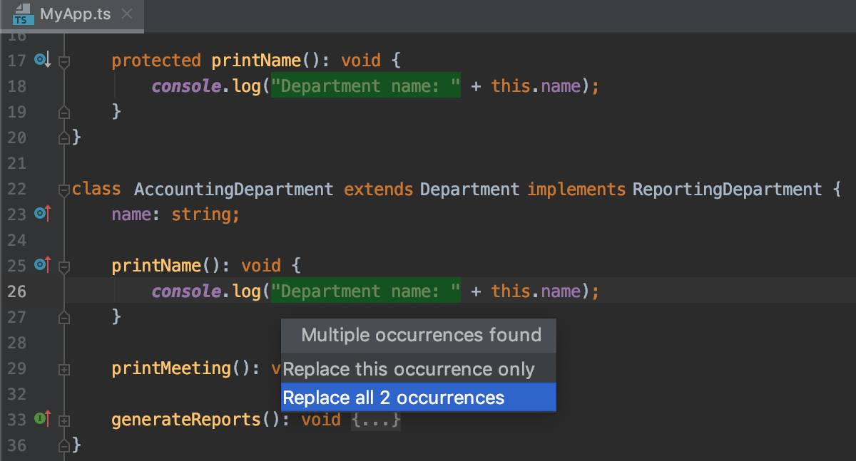 Introduce Constant: multiple occurrences for global constant