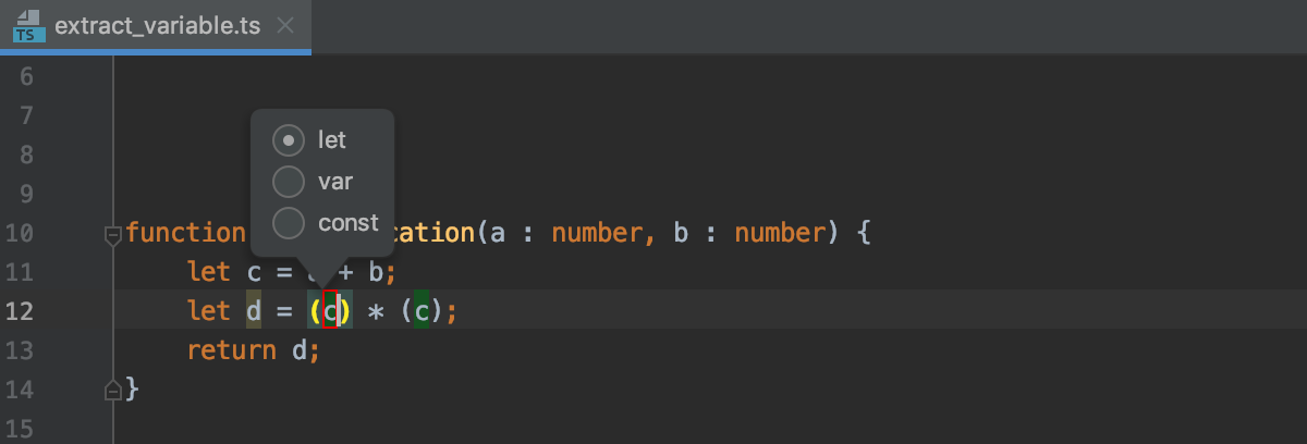 Introduce Variable: select the scope