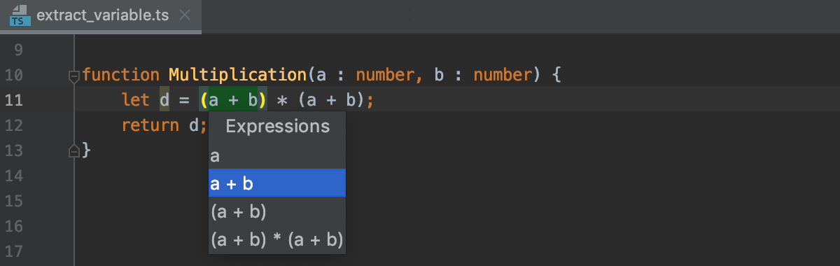 Introduce Variable: select expression