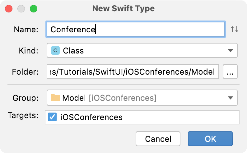 Add a new Swift type