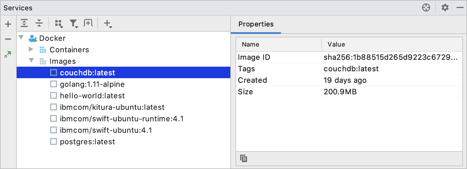 Docker image properties