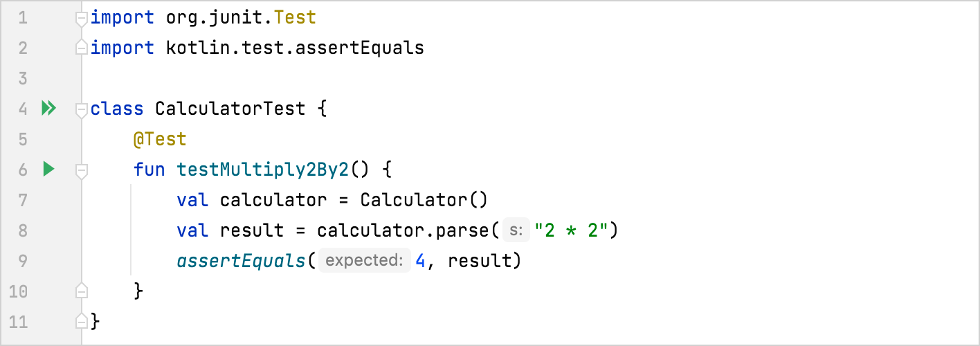 assertEquals() checks if the parameters are equal and fails the test if
                they are not