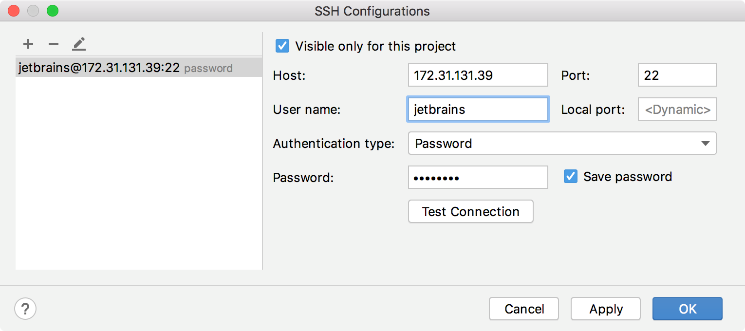 Adding a new SSH configuration