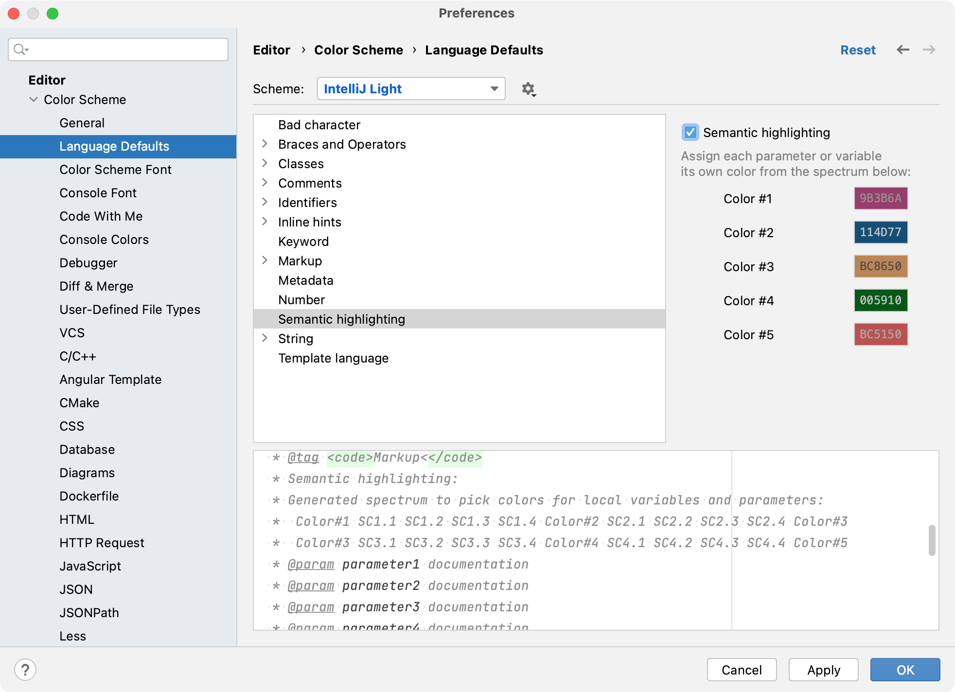 Semantic highlighting