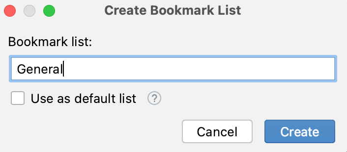 Naming a list of bookmarks