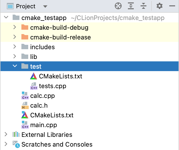 CMake subproject for tests