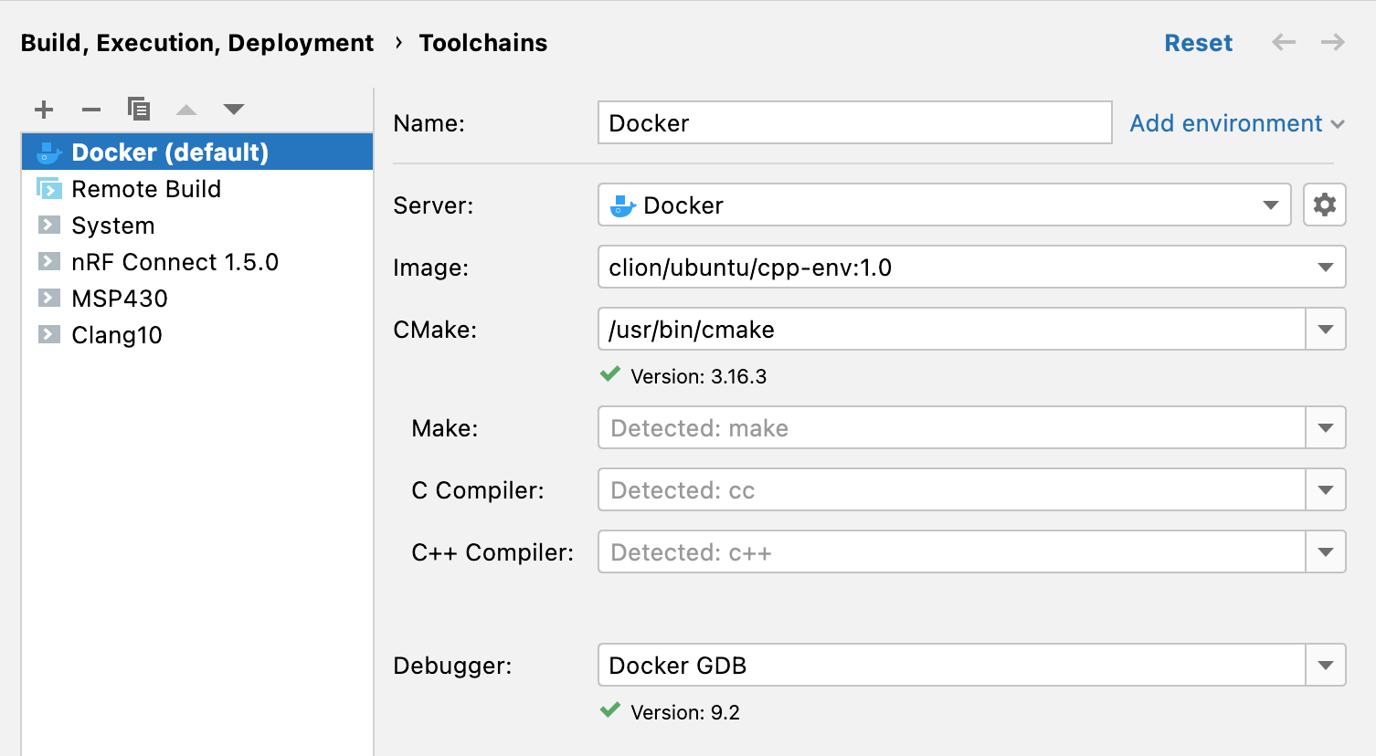 Docker toolchain for build