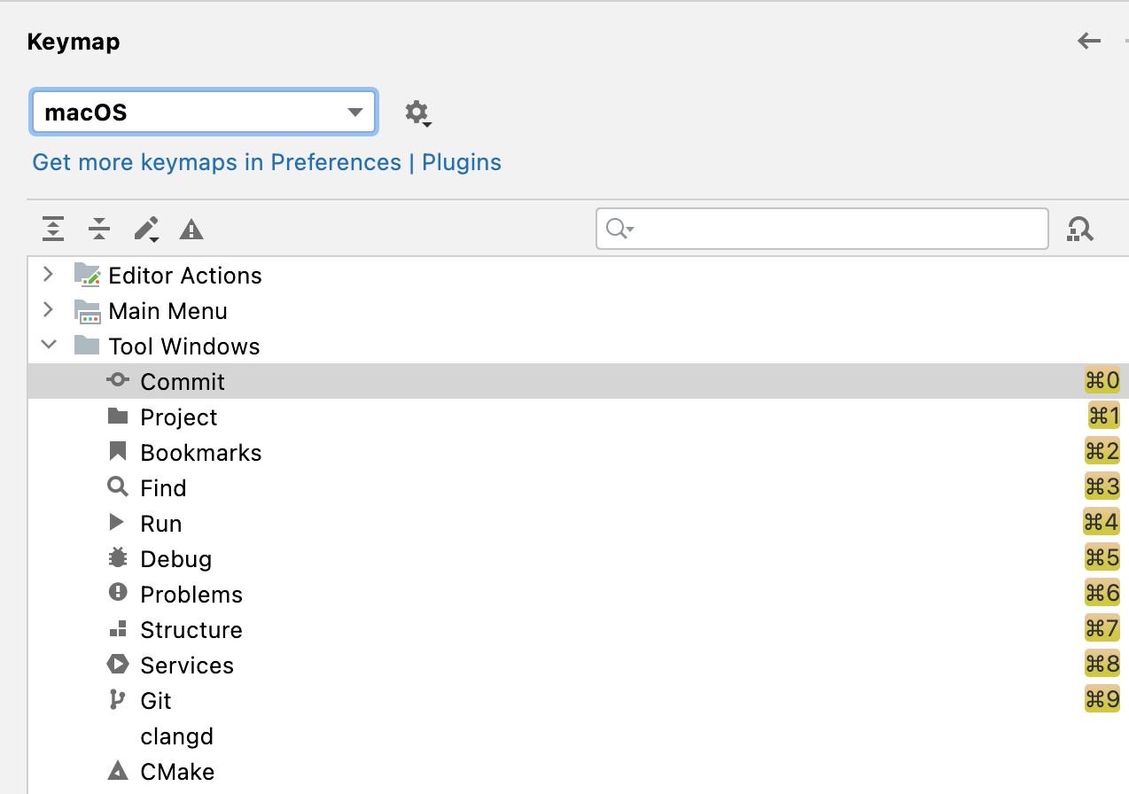 Keymap settings