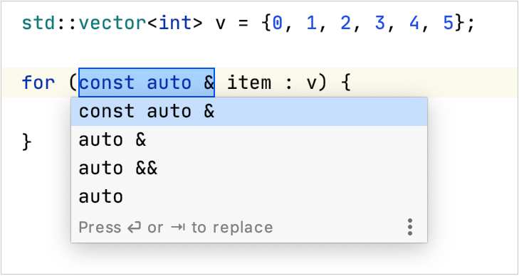 Auto type deduction for a loop interator