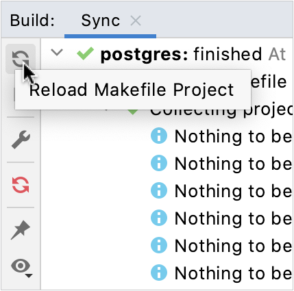 Project reload icon in the Build tool window