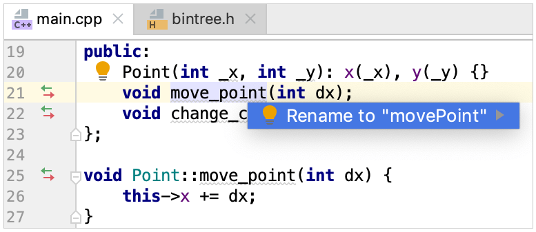 quick-fix from the inconsistent naming inspection