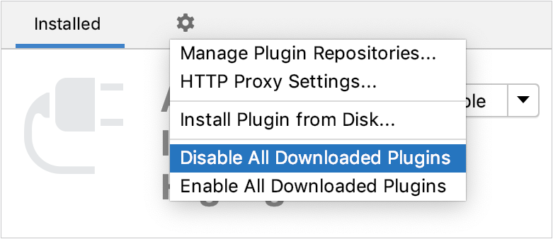 Disable all downloaded plugins