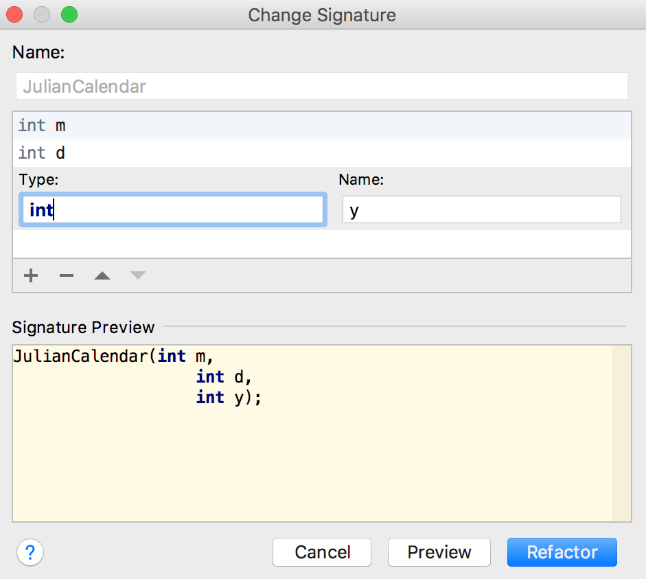 Refactoring dialog