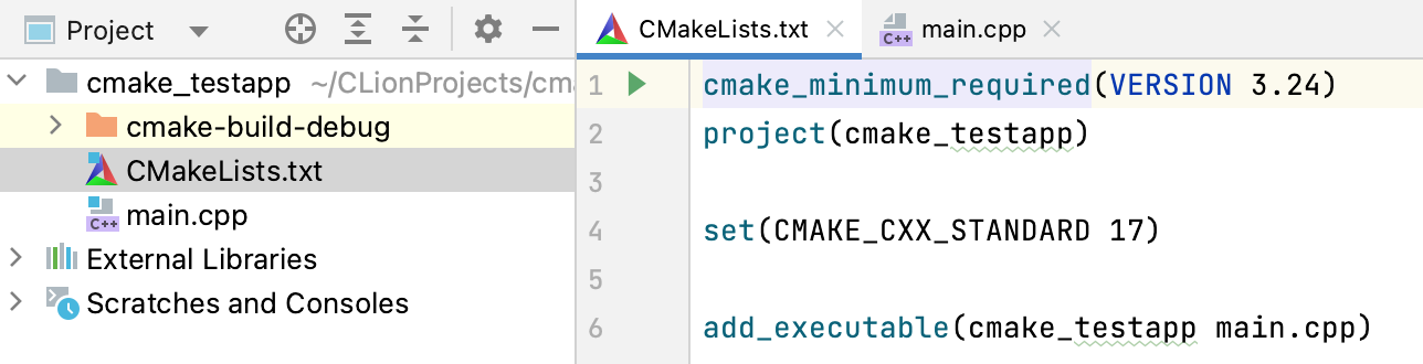CMakeLists.txt in a stub CMake project