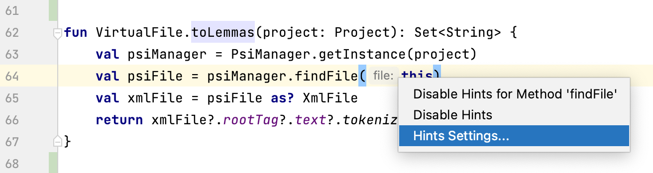 Configure inlay hints ij