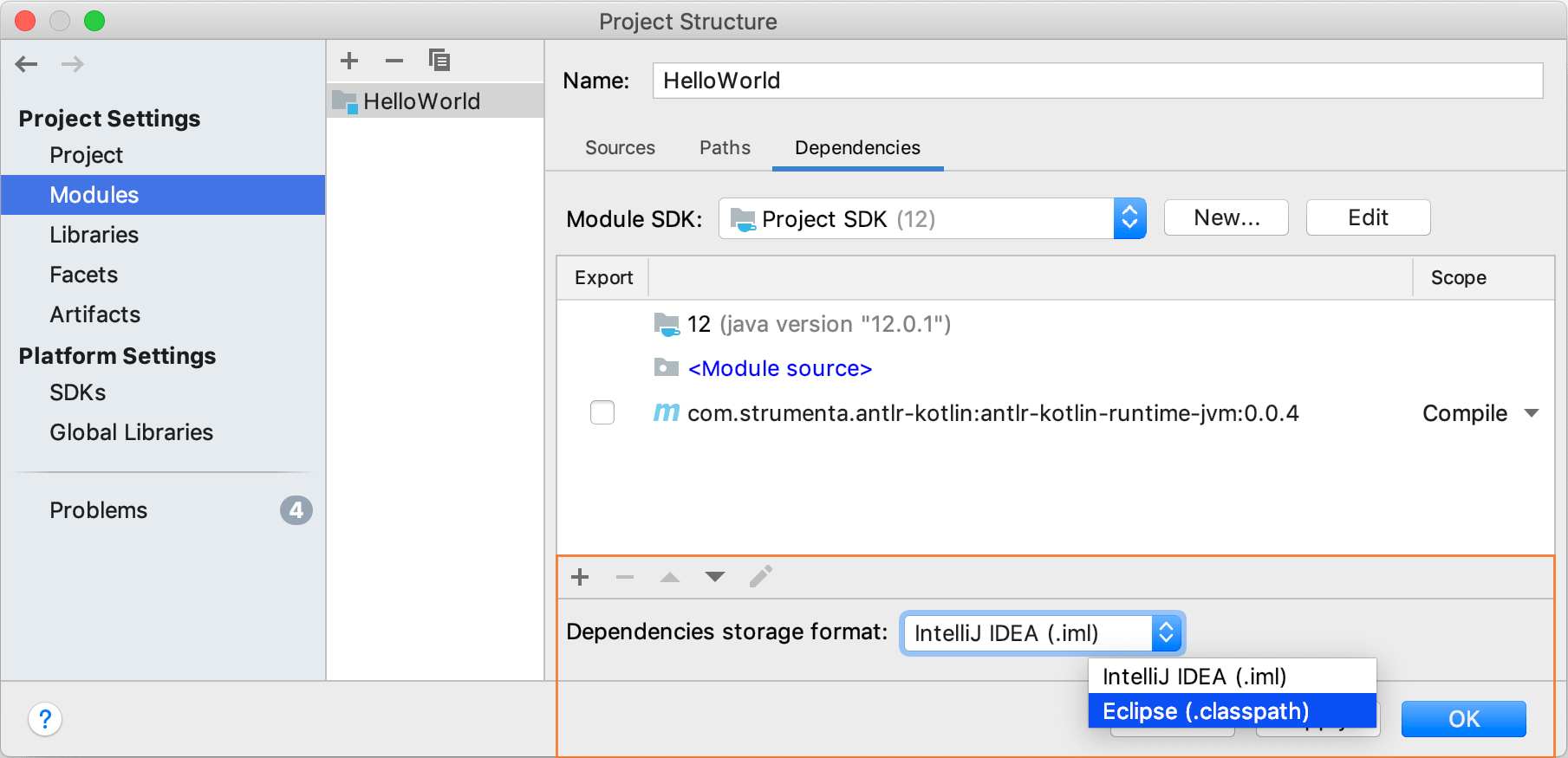 Converting a module to Eclipse