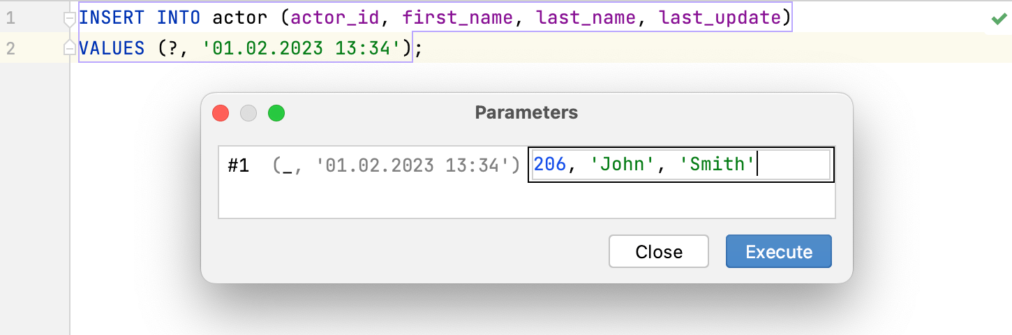 Using array of values as a parameter