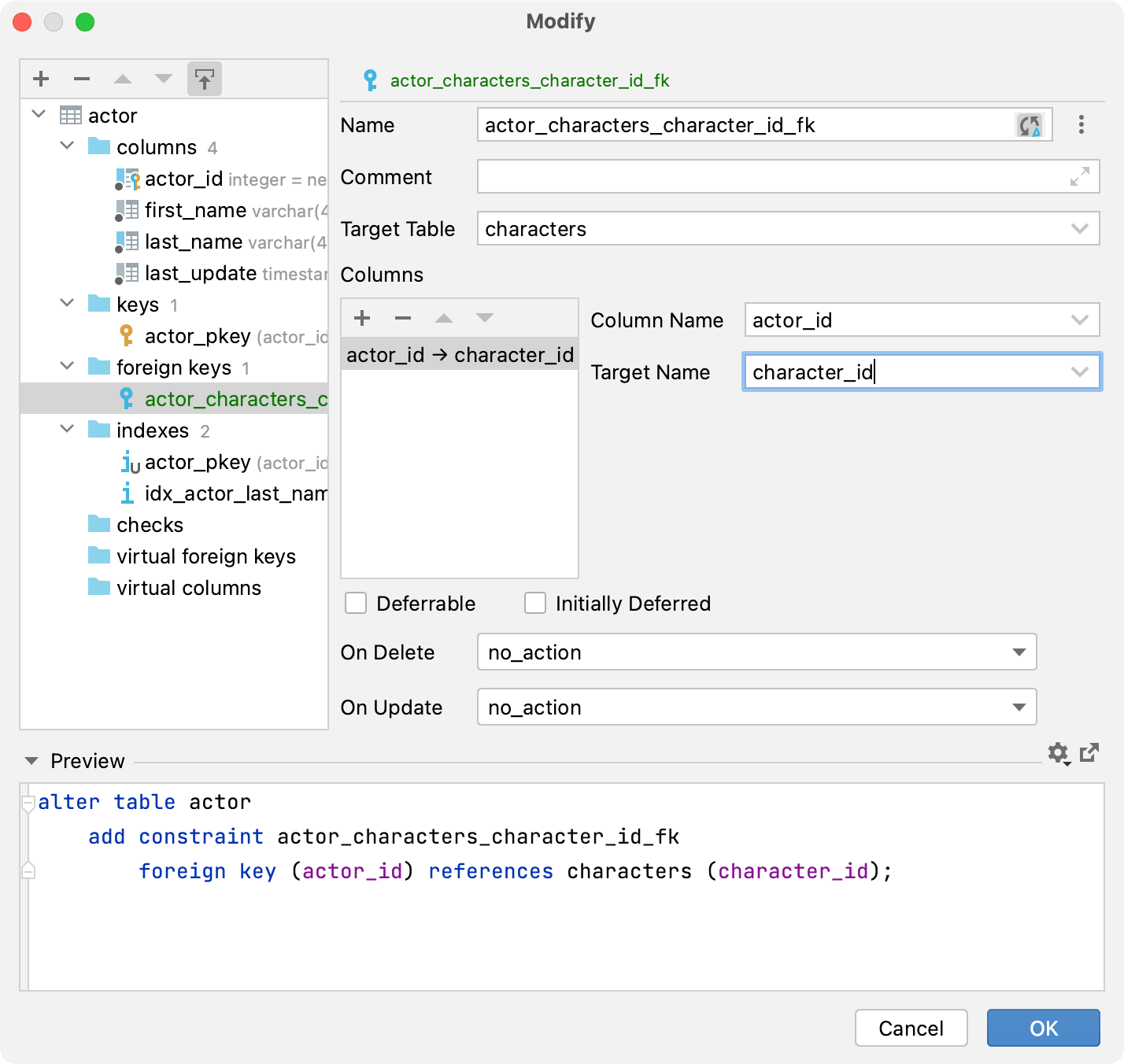 Create a foreign key