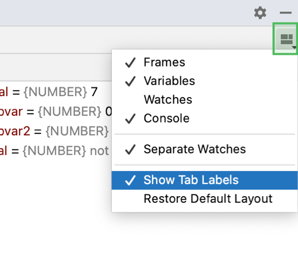 Show tab labels