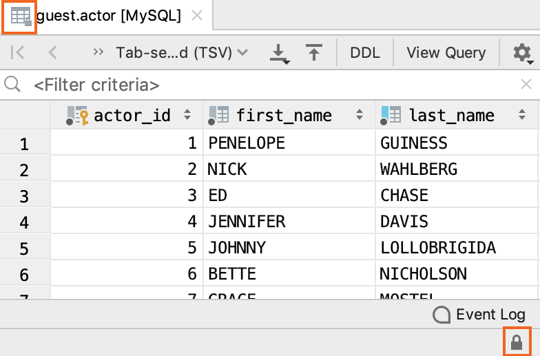 Enable the read-only mode for a table