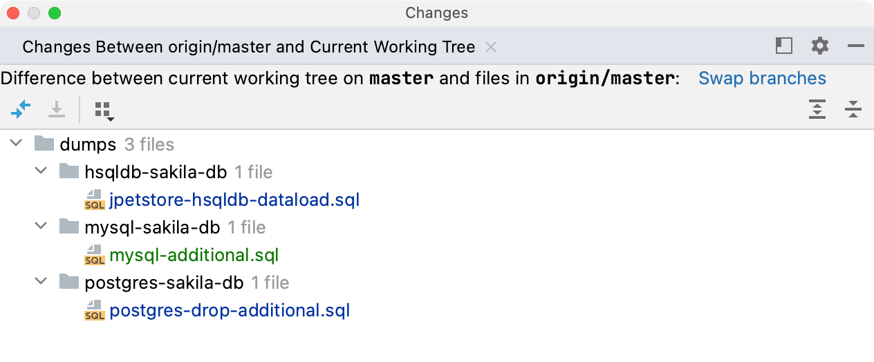 Show diff between selected branch and current working tree Show diff between selected branch and current working tree