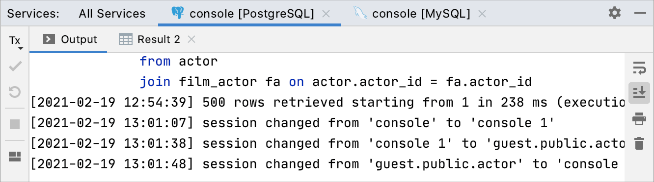 Open new services tab for sessions is on Open new services tab for sessions is on