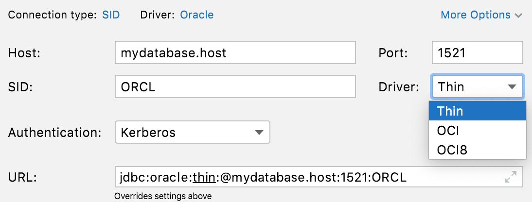 Connect To Oracle By Using Kerberos JDBC Thin Driver DataGrip Documentation