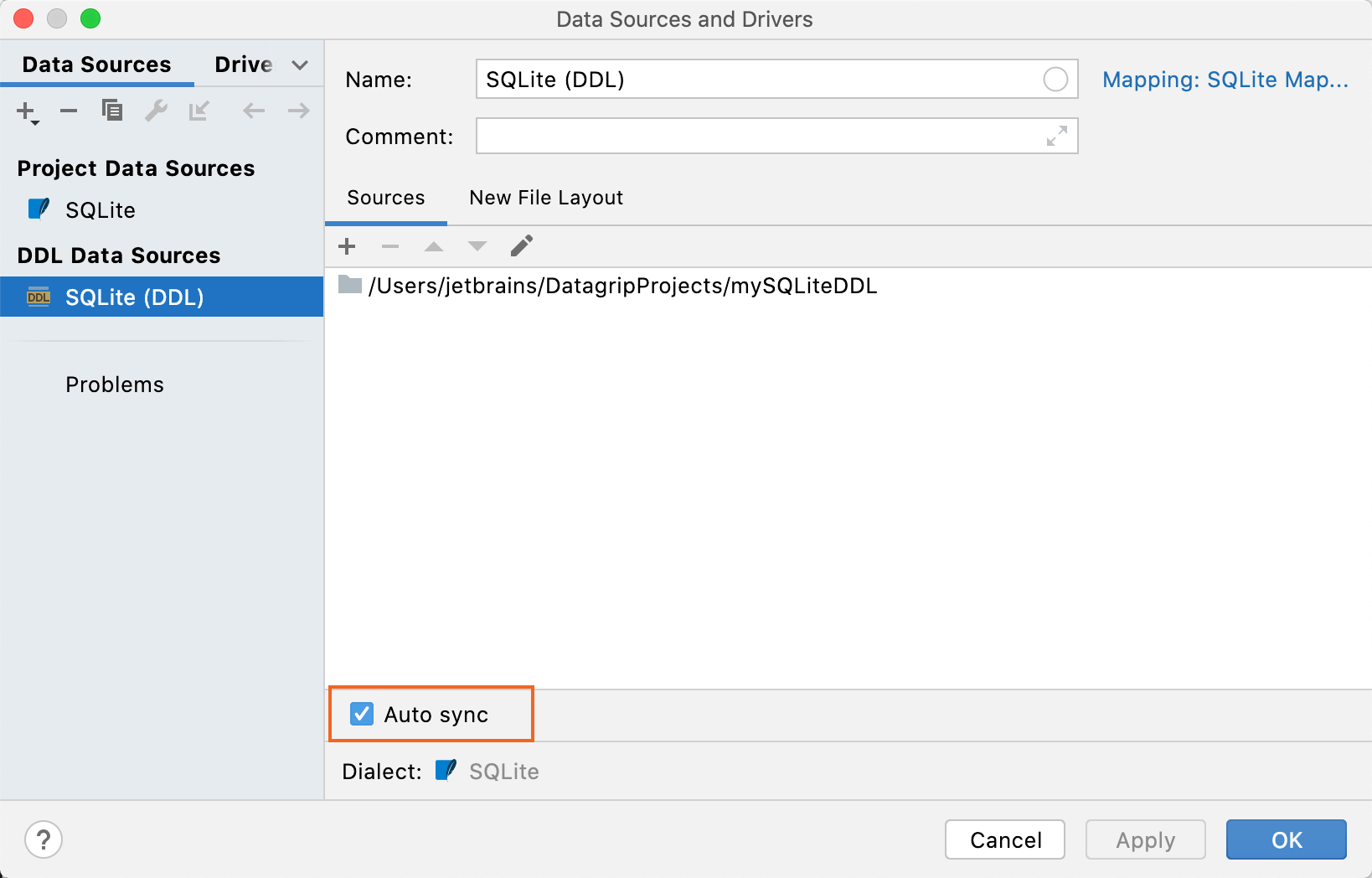 refresh a DDL data source when you change the corresponding files