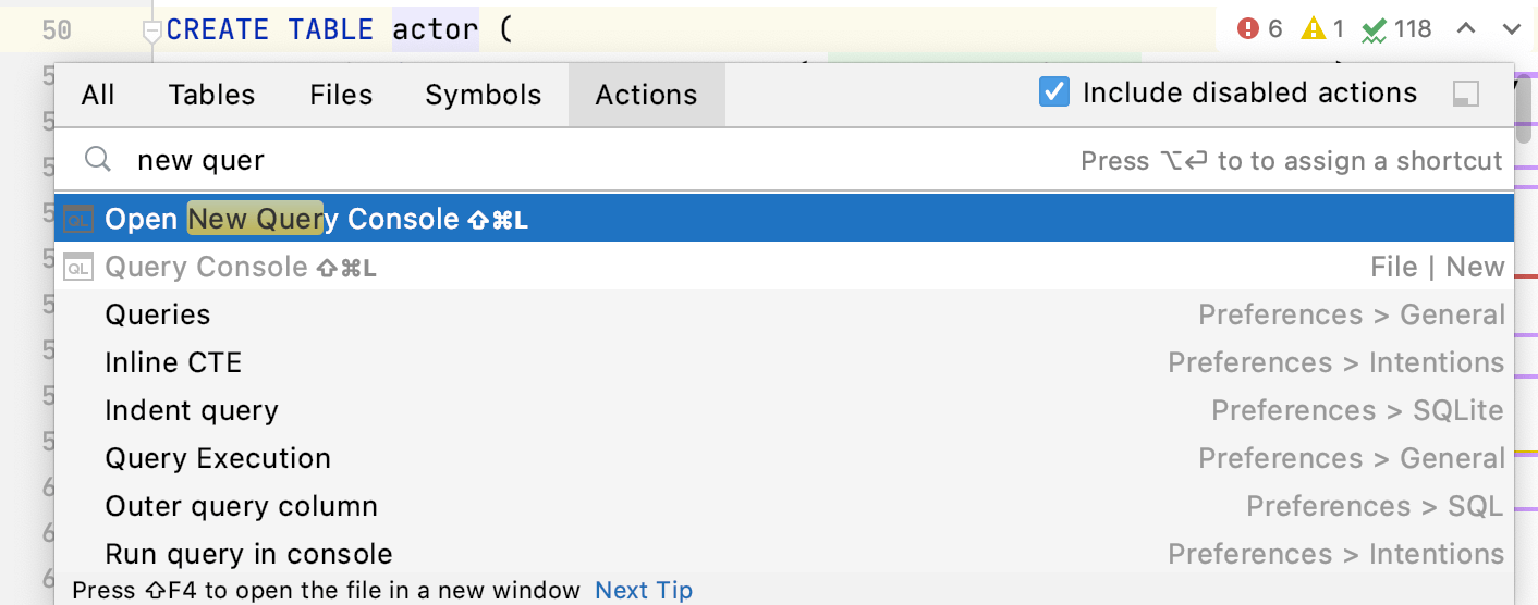 Find a shortcut for an action Find a shortcut for an action