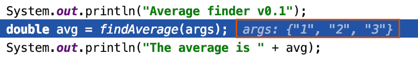 Inline debugging shows variable values right at the line where the respective variables are used