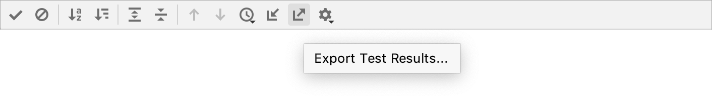 Using the Test Runner toolbar to export test results