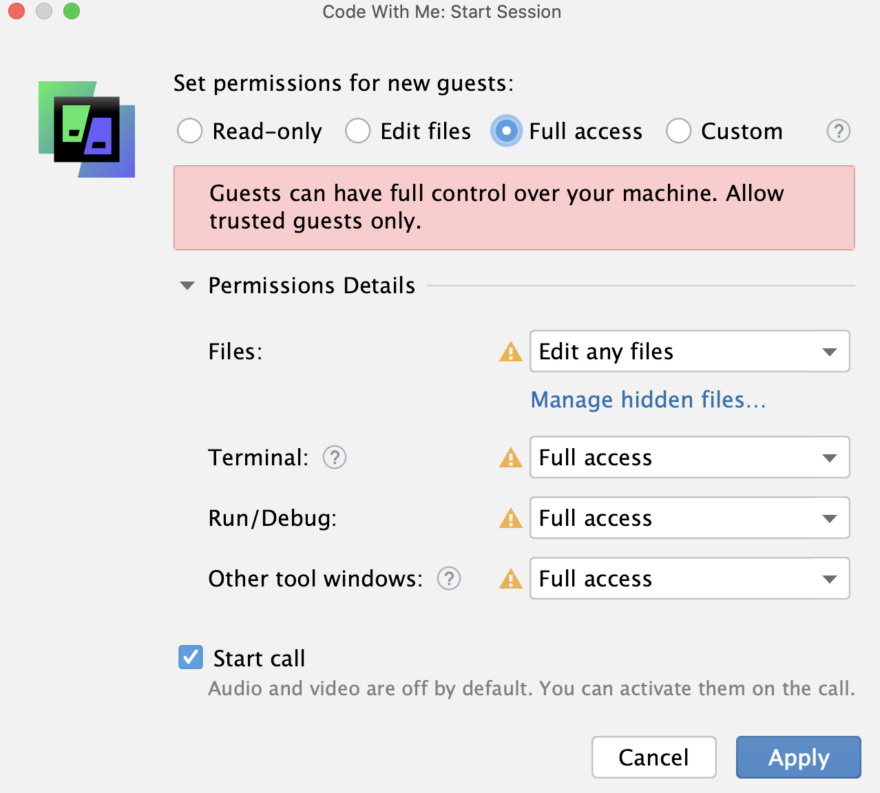 Full access permissions