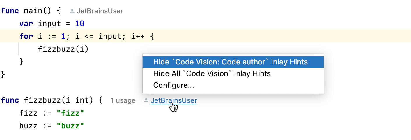 Hide code author names