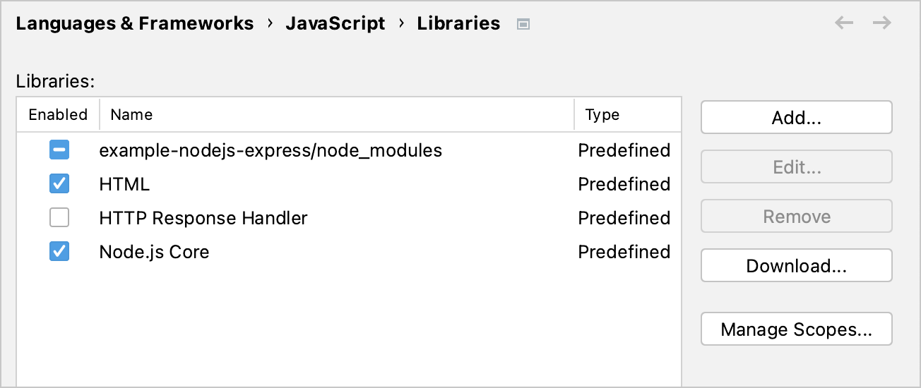 Configuring node_modules library