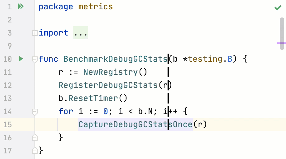 GoLand: Multiple carets in the virtual space mode