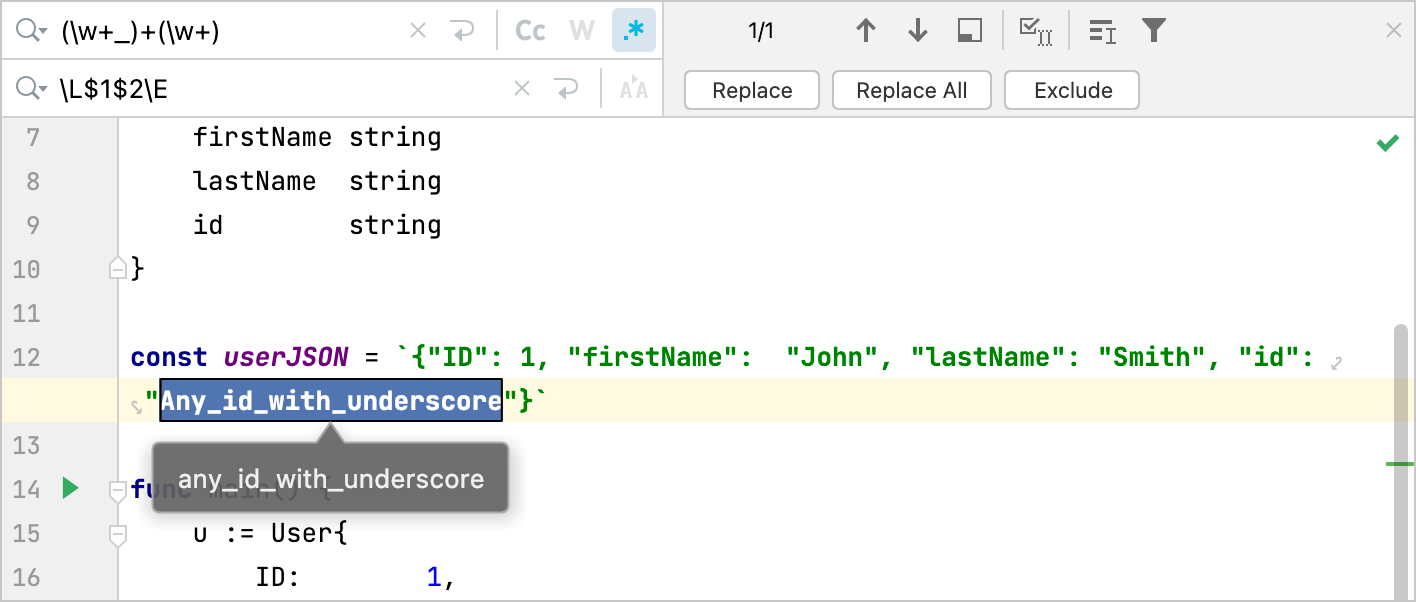 Sample of a regular expressions