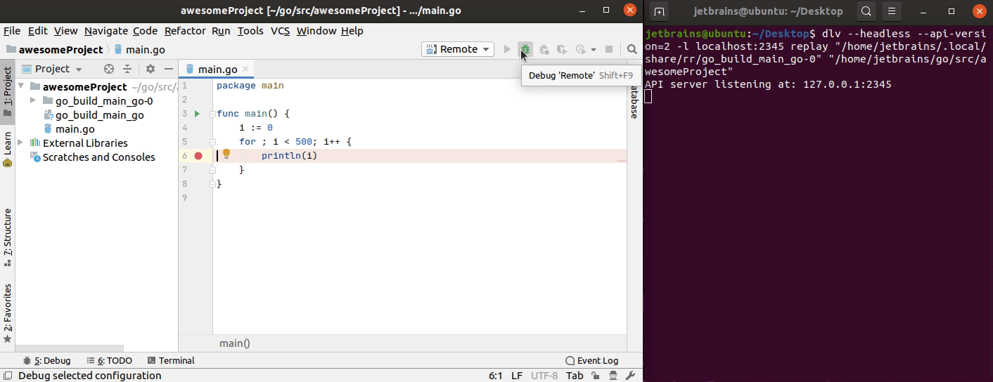 Remote debugging with Mozilla rr