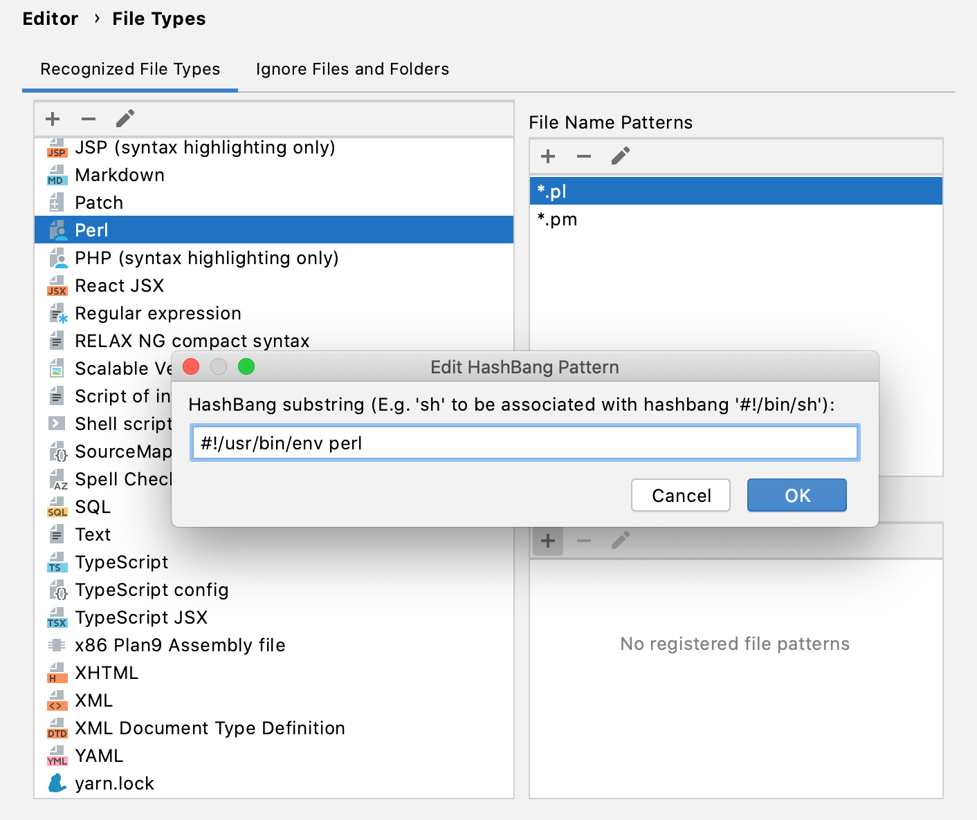 Configuring a shebang command for Perl