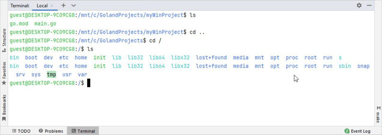 Terminal in WSL configurations