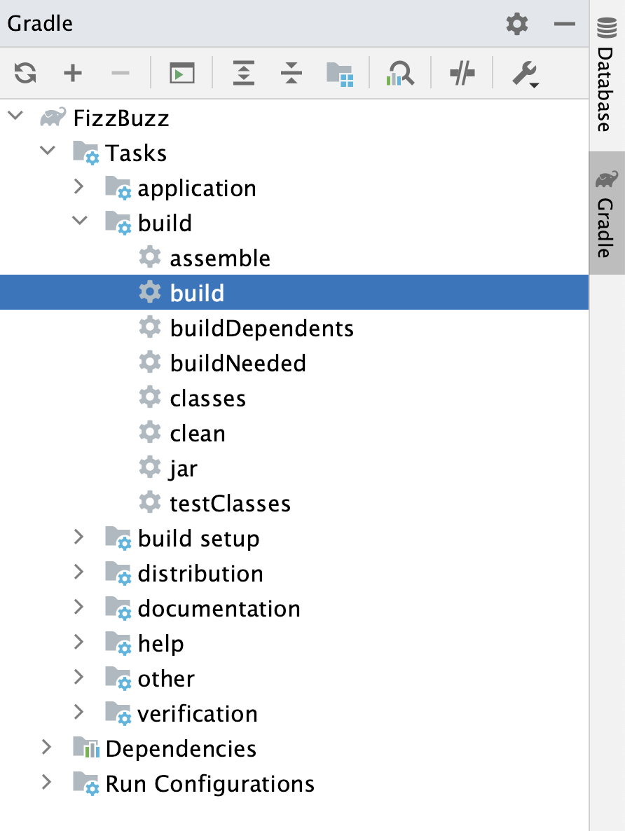 Gradle tool window