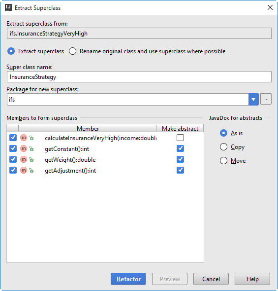 Ifelse tutorial extract superclass