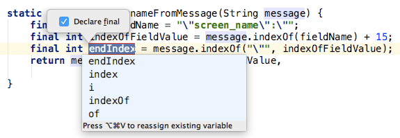 Extract variable