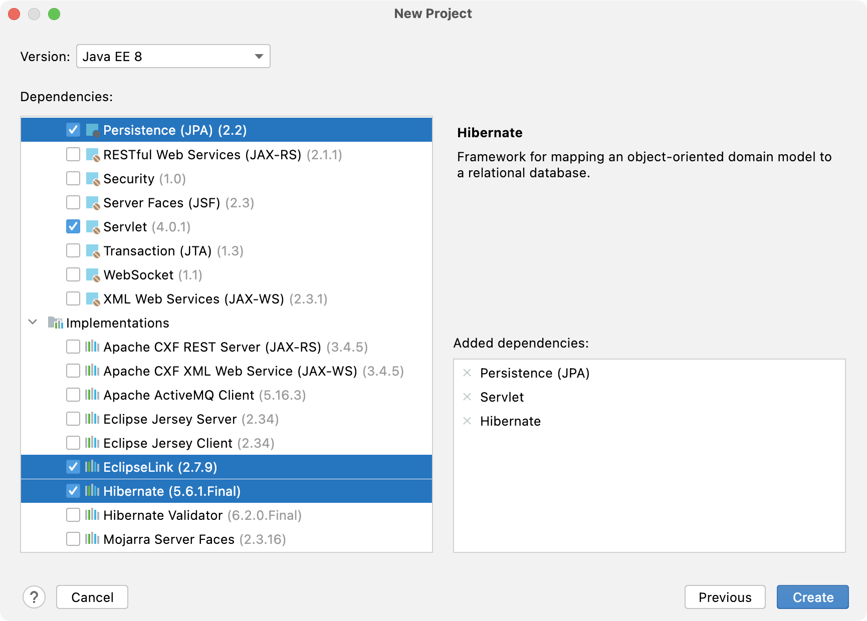 New Java Enterprise project with JPA and EclipseLink