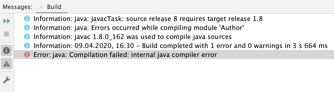 the compiler error