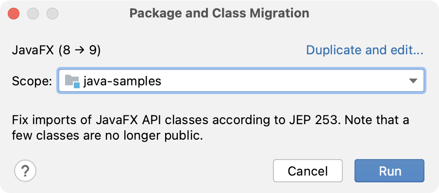 Running the migration refactoring