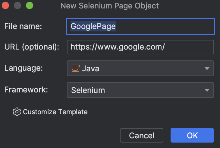 New Selenium Page Object