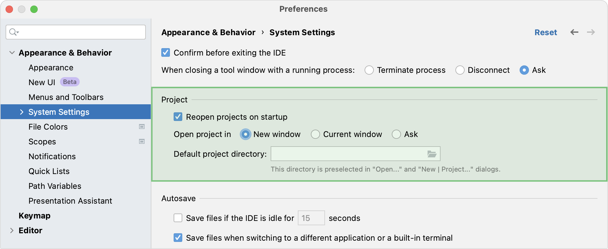 the System Settings page in Settings