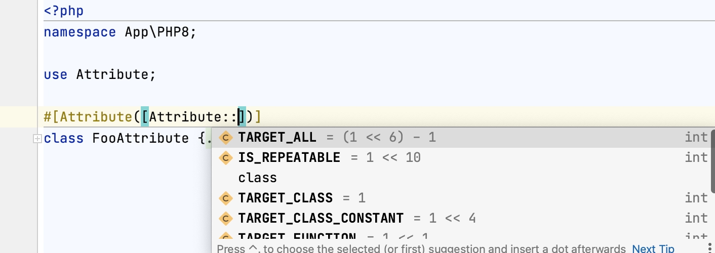 Creating a PHP attribute