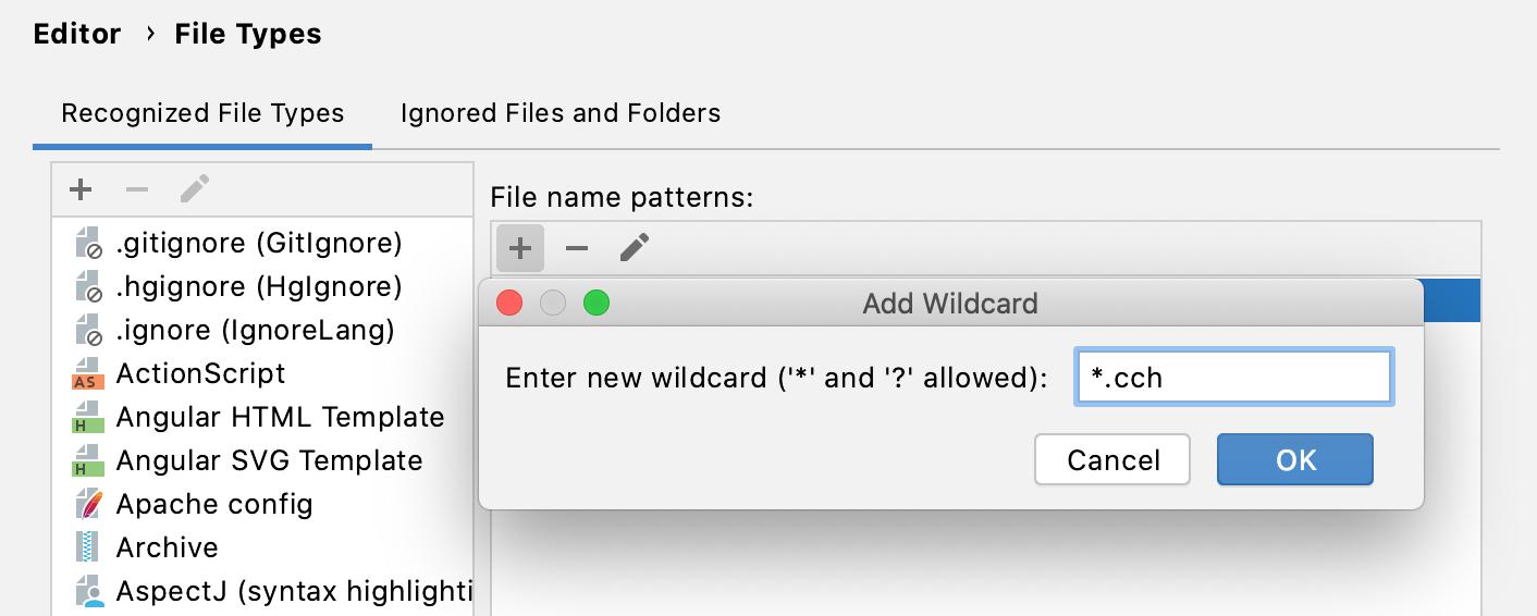 PhpStorm: Change association between file type and related filename patterns